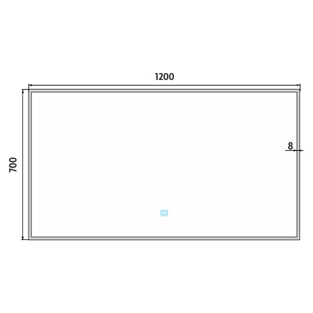 fekete LED-es tükör 1200x700, érintésérzékelővel