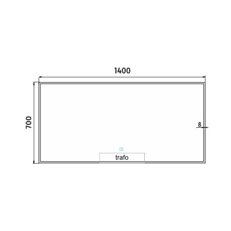 1400x700-as LED-es tükör érintőérzékelővel